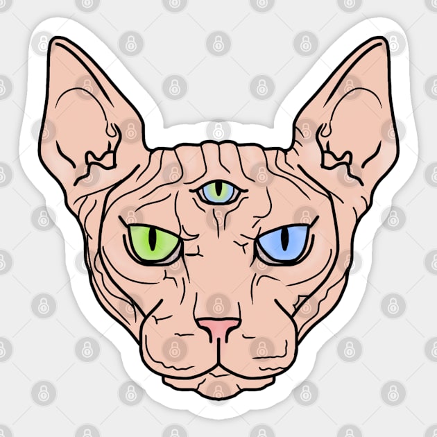 Third Eye Sphynx Cat Sticker by kaileyryan